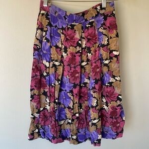 Vintage floral high waist skirt